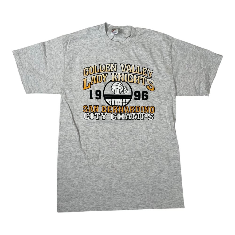 Vintage Golden Valley Lady Knights T-Shirt Mens Large Gray Volleyball 1996 90s